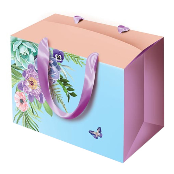 Пакет-коробка 27*20*13см "Цветы и бабочка" 0710.149 Арт Дизайн