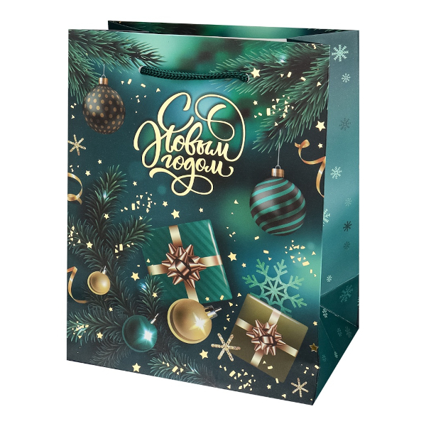 Пакет бумажный 23*18*10см "Новогодние подарки" ППК-2301 Dream cards