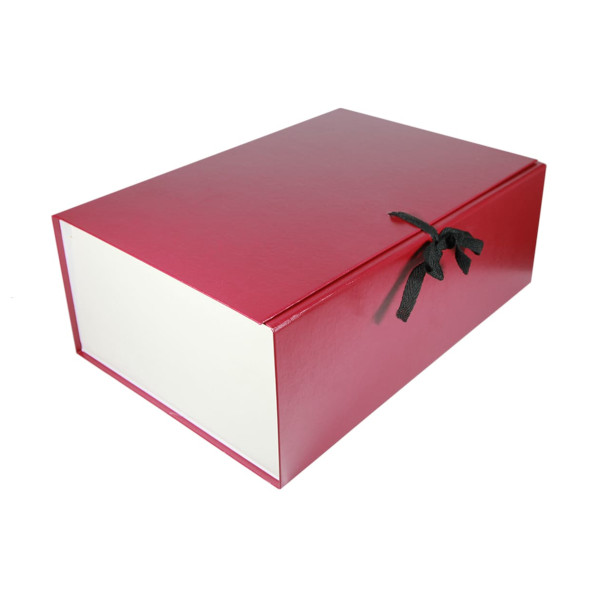 Короб архивный разборный А4, 12см, бумвинил, завязки, бордовый КРБ4120-209 Imige