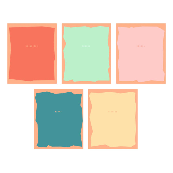 Тетрадь 48л А5 клетка "Цветовые дуэты" картон, ассорти ТК489202 Listoff