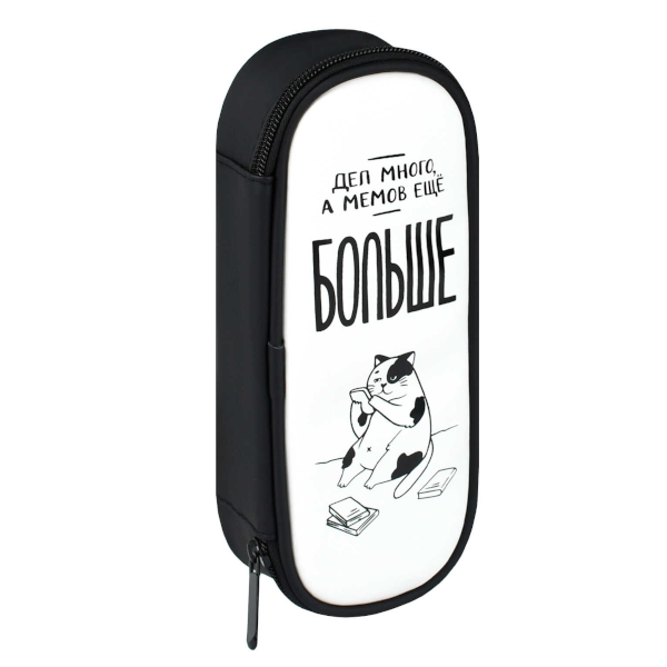 Пенал-футляр 1 отд., 20,5*7,5*4см "Мемный кот" без напол., иск.кожа 71950 Феникс+