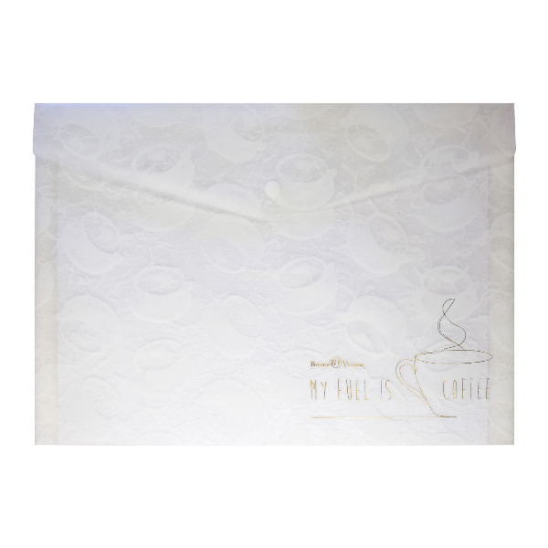 Папка-конверт на кнопке А4, 1отд., 180мкм, рисунок "Кофе брейк" 14-036/10 BrunoVisconti