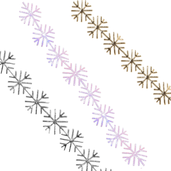 Лента фигурная 22мм*9,1м "Снежинки" ассорти 10876635/10876636/10876637 Арт Узор