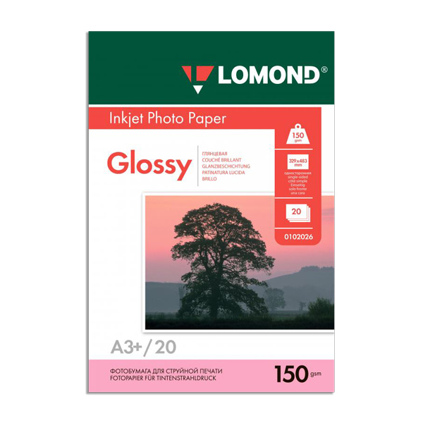 Бумага А3+ Lomond для стр.пр. 150г/м2, глянцевая, односторонняя 0102026 (20л)