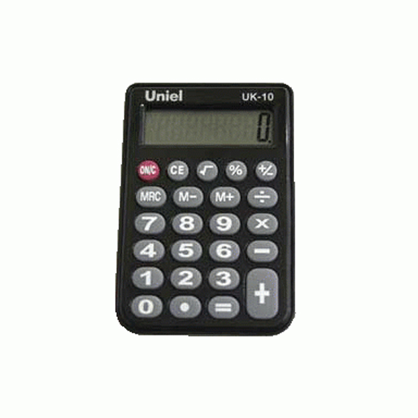 Калькулятор Uniel UK-10K (черный) карманный 8р