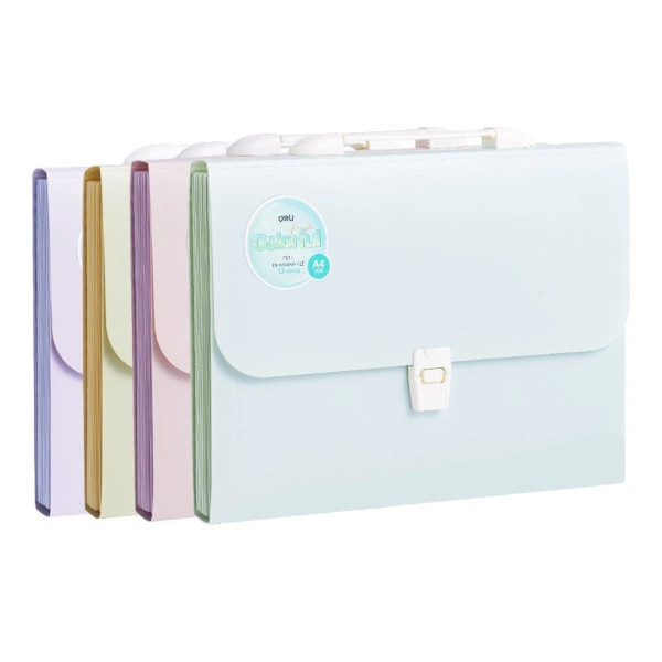 Портфель Deli "Colorful" 13 отд., А4, пластик, ассорти EF613