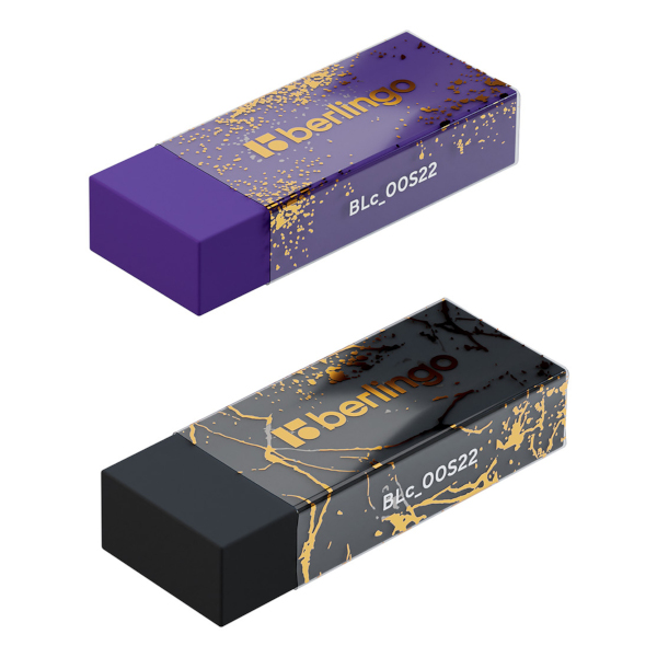 Ластик Berlingo "Golden Shade" прямоуг. 48*18*10мм, PVC, ассорти BLc_00S22
