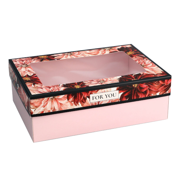 Коробка складная с окном 24*17*8см "For You" 10715857 Дарите Счастье