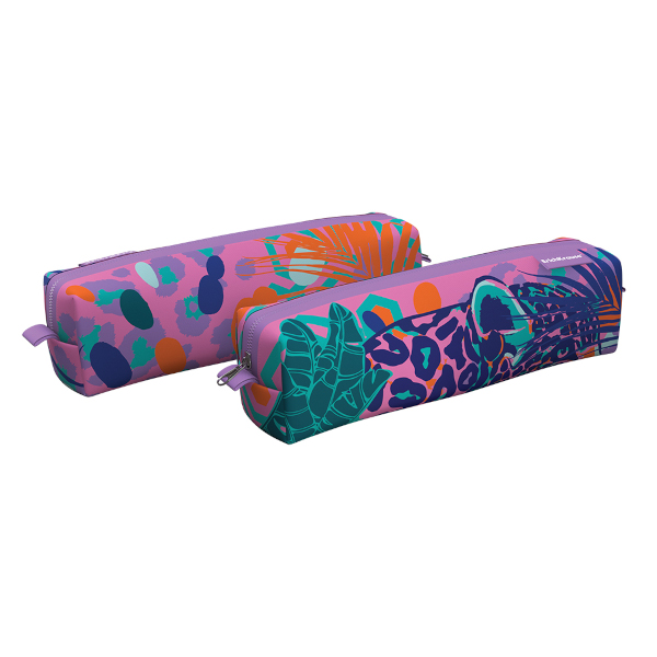 Пенал-тубус квадро 1 отд., 21*5*5см "Tropical" без напол., полиэстер 60963 Erich Krause