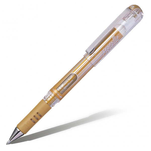 Ручка гелевая 1мм, золото, грип, рисунок на корп. "Hybrid Gel Grip DX" K230-X Pentel