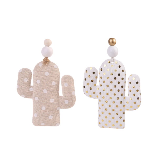 Подвесное украшение из хлопчатобумажной ткани "Кактус" 7,5*8,5см, ассорти 80207/80209