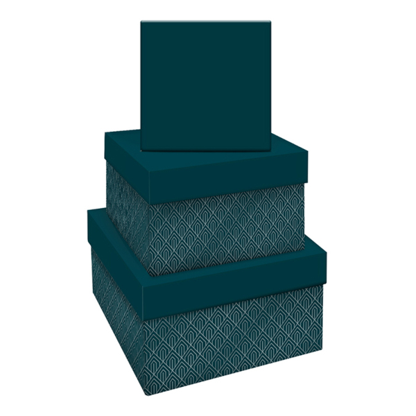 Набор квадратных коробок 3в1 "Emerald style. Base" 19,5*19,5*11-15,5*15,5*9см MS_46595 MESHU