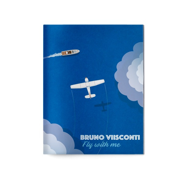 Тетрадь 40л А5 клетка/сшивка "Fly with me" картон, рисунок 7-40-001/45  Bruno Visconti