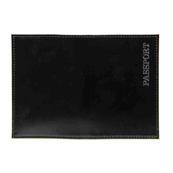 Обложка д/паспорта "PASSPORT" нат.кожа, конгрев, черный 1,01гр-PSP ШИК-211 Imige