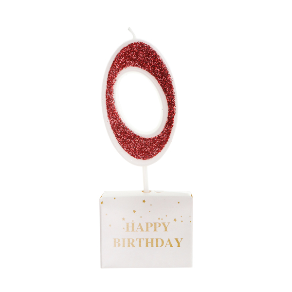 Свеча для торта с глитером "Цифра 0. Праздник" ассорти, С-4900 Миленд