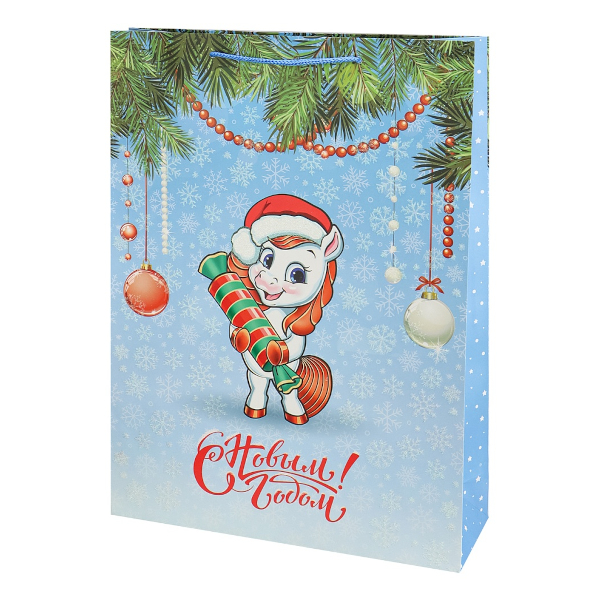 Пакет бумажный 44,5*32,4*10,2см "Лошадка с конфетой" ППК-2429 Dream cards