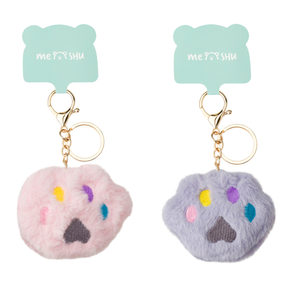 Брелок "Paw" 8*5см, иск.мех, кольцо/карабин, ассорти MS_62530 MESHU