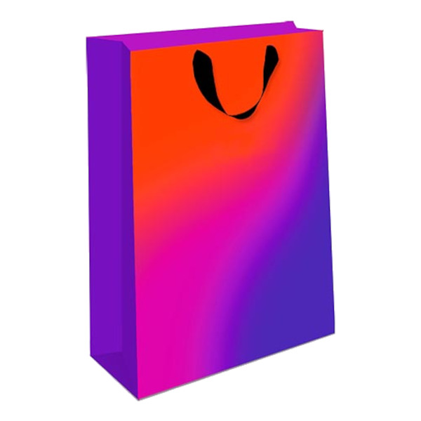 Пакет бумажный 22,3*18*10см "Градиент. Оранжевый, розовый, фиолетовый" 1312.655 Арт Дизайн