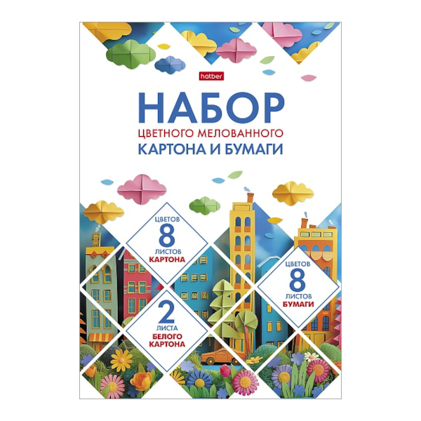 Набор для дет.твор. А4 (цв.картон 8л, бел.картон 2л, цв.бумага 10л) Hatber "Мозаика" 18НКБ4_32444