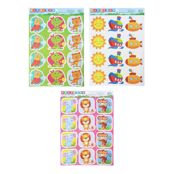 Наклейки для шкафчиков, кроваток и стульчиков, ассорти, 29,7*42см  Арт Узор