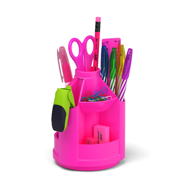 Офисный набор Erich Krause "Mini Desk' Neon Solid' 13 предм., розовый 53227