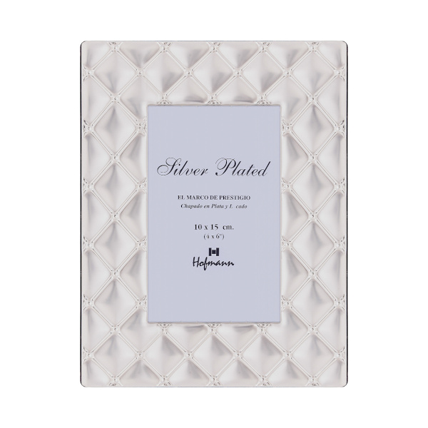 Фоторамка 10*15 металл, багет 44мм, серебро, вставка стекло, ножка 319 Hofmann