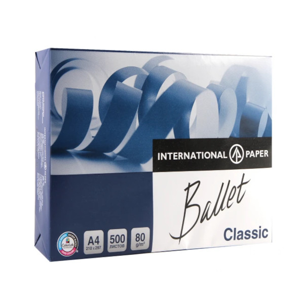 Бумага А4 "Ballet Classic" белая 80г/м2 500л ISO 96% Светогорск (катег.к-ва В)