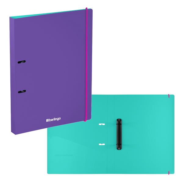 Папка 2 D-кольца А4, 24мм, 600мкм, карман внутрен., фиолетовый "Raze" RB4_2D152 Berlingo