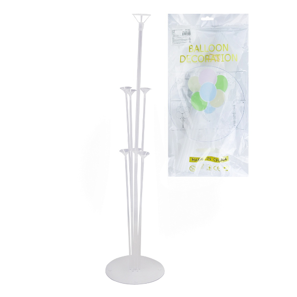 Стойка для шаров "Праздник" 7 насадок, 70см, белый ПШВ-7950