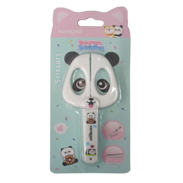 Ножницы 14см Keyroad "Cute cartoon" пластик, ассорти, чехол KR980073