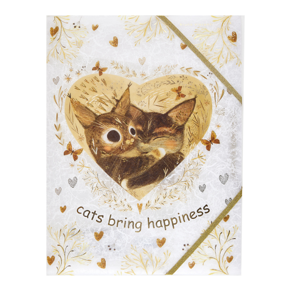 Папка на резинках А4, 1отд., 400мкм, 5мм, рисунок "Котики. Одно сердце" 14-033/09 Bruno Visconti