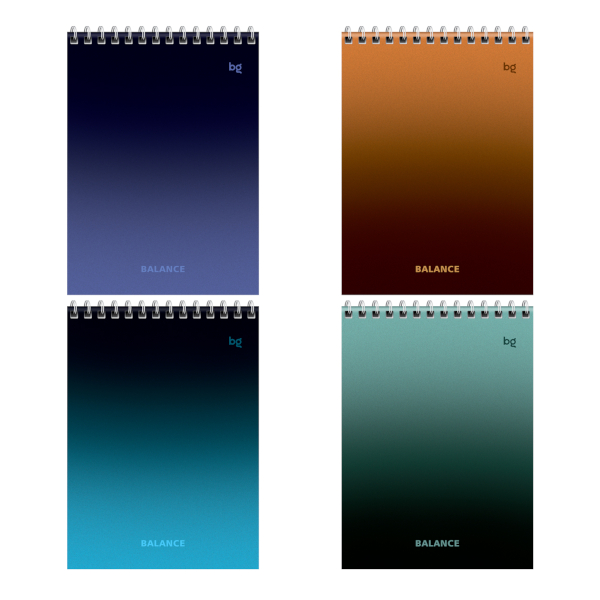 Блокнот А5 40л "Моноколор. Баланс" клетка, гребень, мягк.обл., картон, ассорти Б5гр40 06171 BG