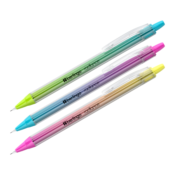 Карандаш механический 0,5мм HB, пластик. корп., ассорти, ластик "Radiance" BSk_12110 Berlingo