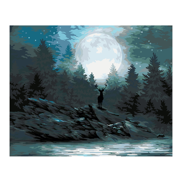 Картина по номерам ФРЕЯ 40*50см "Таинственная луна" PNB/PL-092