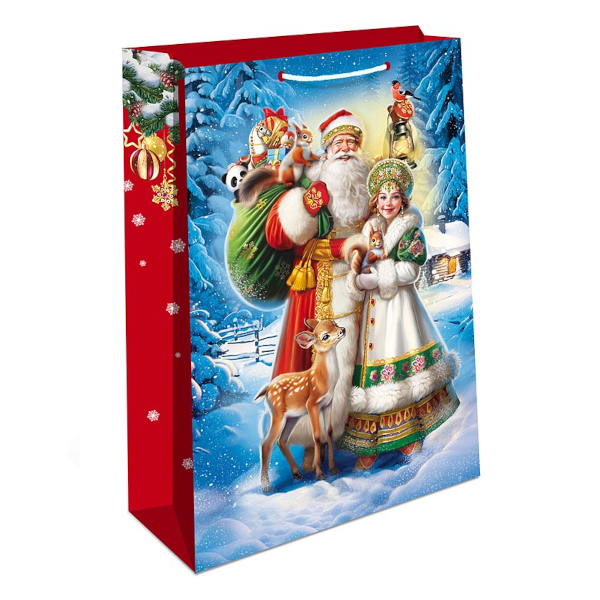Пакет бумажный 42,5*33*10см "Дед Мороз и Снегурочка" 0195.585 Арт Дизайн