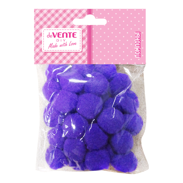 Помпоны 25мм, 20шт, фиолетовый 8000026 deVENTE