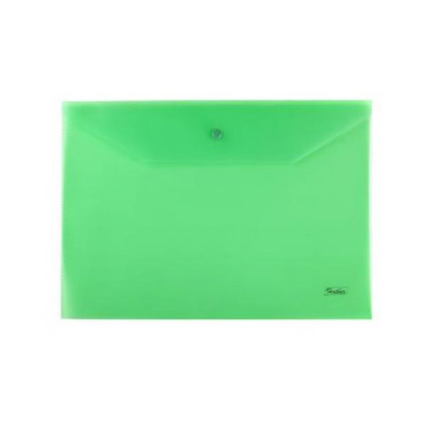Папка-конверт на кнопке А4, 1отд., 180мкм, зеленая АКк4_00004 Hatber