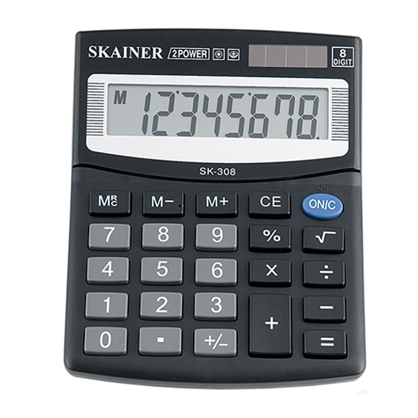 Калькулятор Skainer SK-308II (черный) настольный 8р