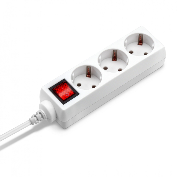 Удлинитель сетевой 3 розетки, 3м, белый BU-PS3.3/W Buro