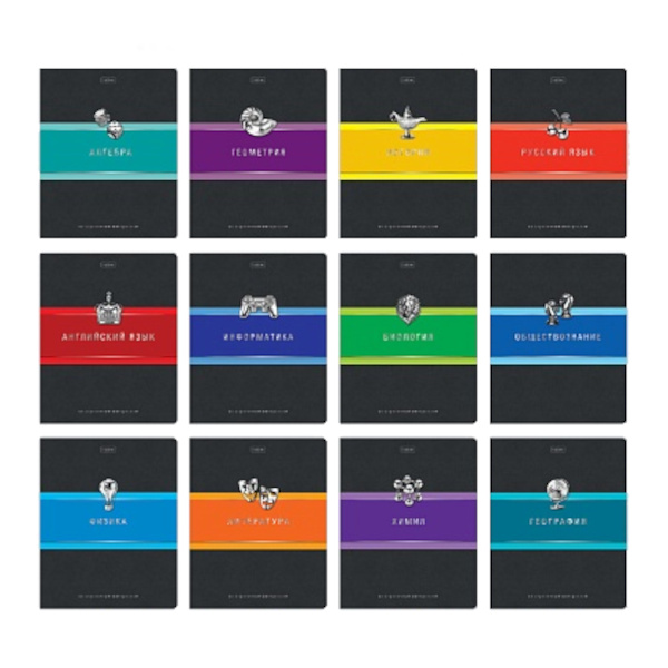 Комплект предметных тетрадей 48л А5 12шт "Гармония" картон 48Т5вмВd Hatber