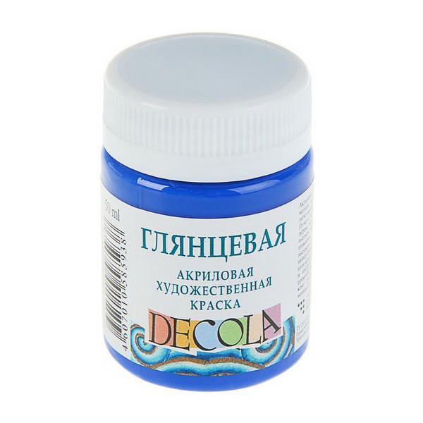 Краски акриловые Невская Палитра "Decola" глянцевая, ультрамарин, 50мл в банке, 2928511