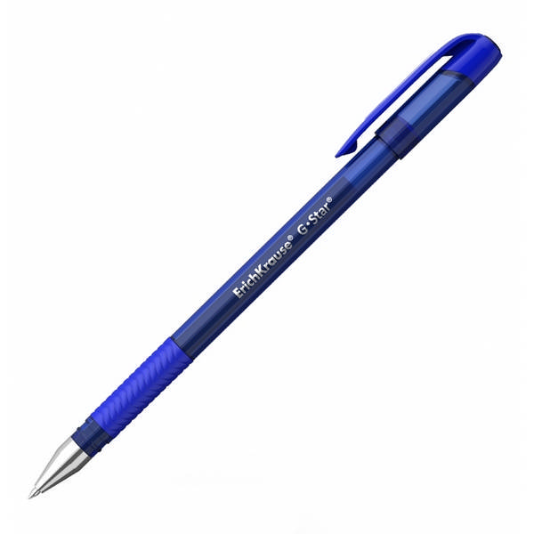 Ручка гелевая 0,5мм, синий, грип, синий корп. "G-Star" 45206 Erich Krause