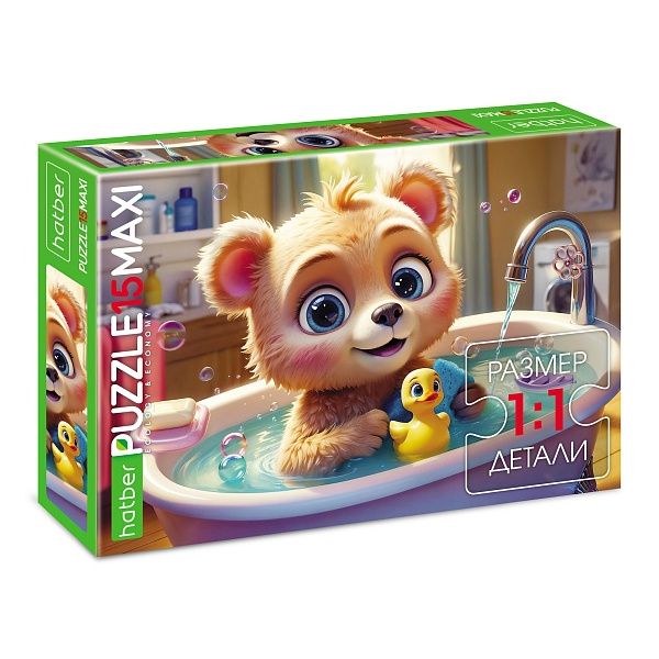 Пазлы 15 элем. дет. MAXI "ECO. Мишутка" А4 220*330мм 15ПЗ4_34720 Hatber