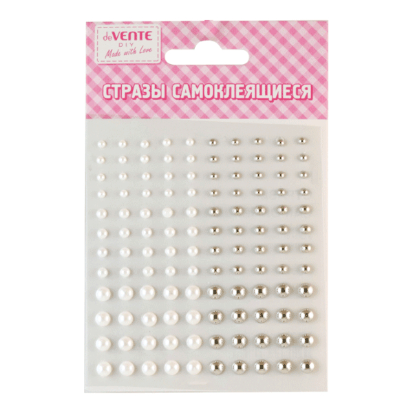 Стразы для декора самокл. "Жемчуг" 9,5*10,5см, белый/серебро 8004063 deVENTE
