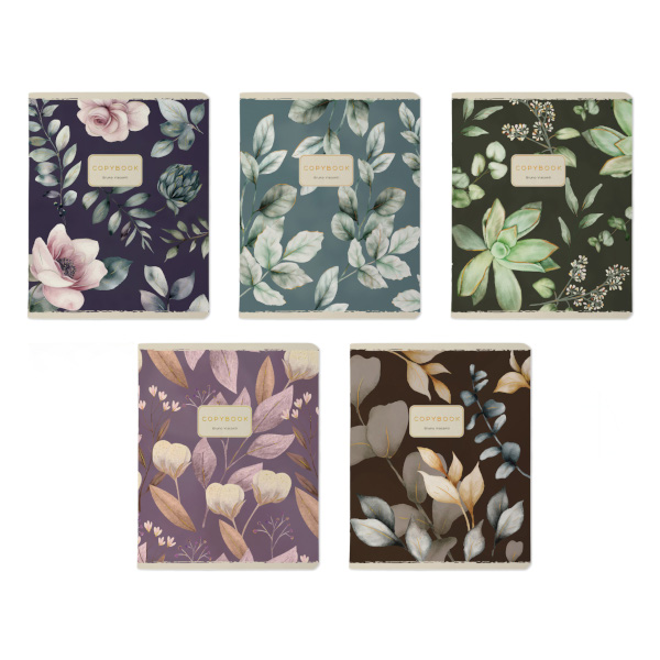 Тетрадь 48л А5+ линейка "Flowers Challenge" картон, ассорти 7-48-1370 Bruno Visconti