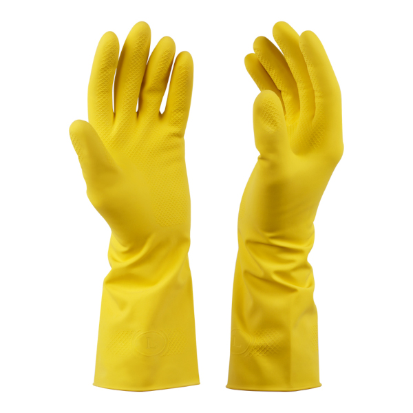 Перчатки резиновые хозяйственные Vega р.L, желтые 299047 (1пара)