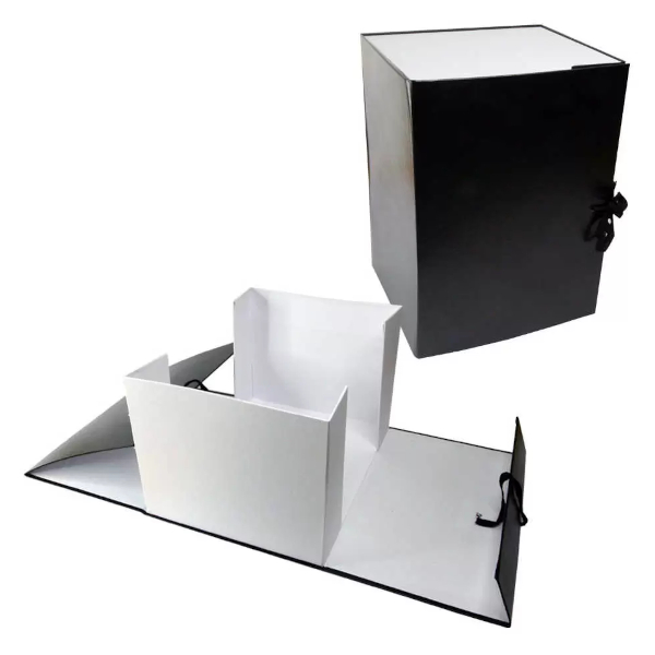 Короб архивный разборный А4, 20см, бумвинил, завязки, черный КНБ4200-211 Imige