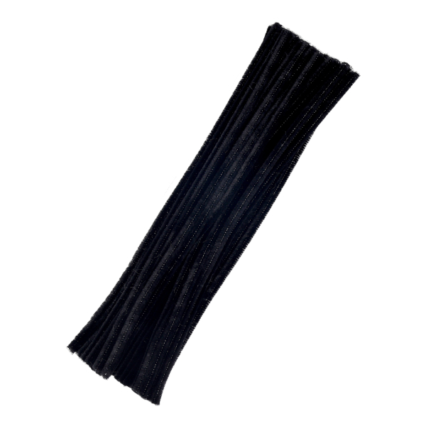 Проволока пушистая синельная "Однотон" 6мм, 30см, 50шт, черный 7875794