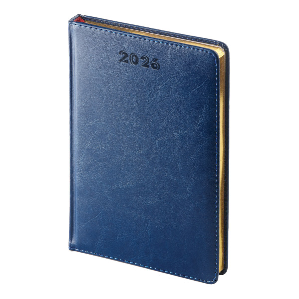 Ежедневник А5+ 2026 Bruno Visconti "Sidney Nebraska" тв.обл., иск.кожа, синий, золот.обр 3-125/04-26