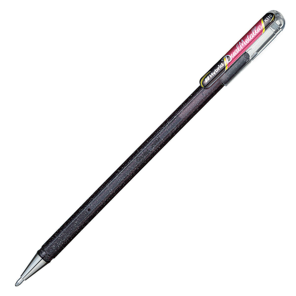 Ручка гелевая 1мм, черный/красный, черн. корп. "Hybrid Dual Metallic" K110-DAX Pentel